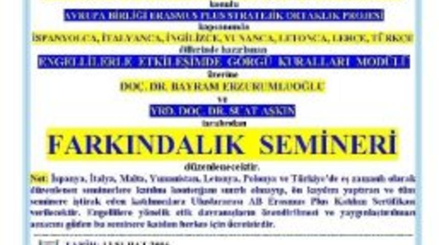 Engelli Bireylerin Eğitim Yoluyla Topluma Entegrasyonu Semineri D&uuml;zenlenecek