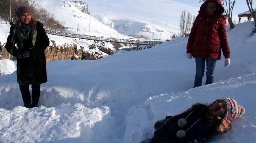 Muradiye Şelalesi Tamamen Dondu