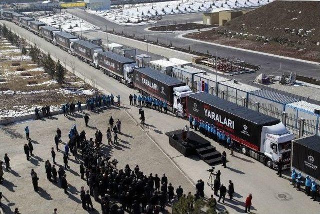 Yardım Tır’ları Dualarla Uğurlandı