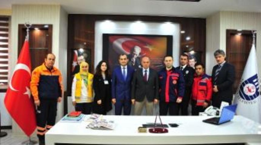 112 &Ccedil;ağrı Merkezi&rsquo;den Başkan &Ccedil;alışkan&rsquo;a Ziyaret