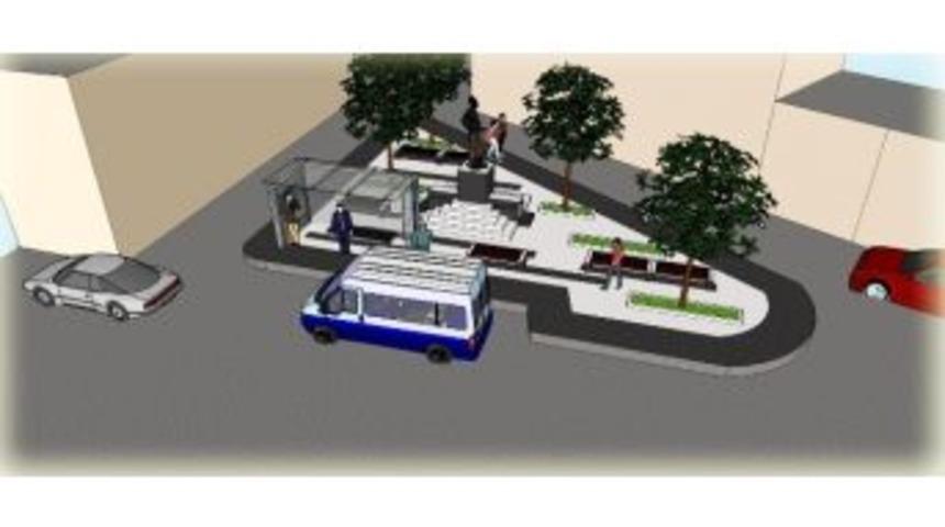 K&ouml;pr&uuml;l&uuml; Hamdi Bey&rsquo;in Heykeli Hamdibey Mahallesi Meydanında