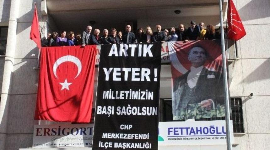 Chp&rsquo;den Denizli&rsquo;de Ter&ouml;re Pankartlı Tepki