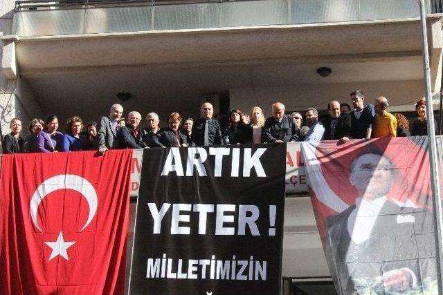 Chp’den Denizli’de Teröre Pankartlı Tepki