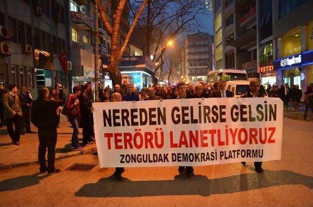 Zonguldak Teröre Tepki İçin Yürüdü