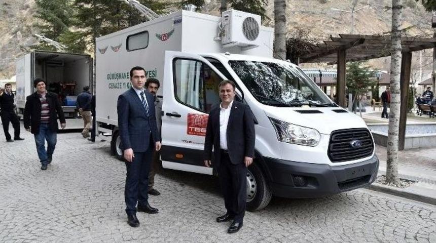 G&uuml;m&uuml;şhane Belediyesine Cenaze Yıkama Aracı Hibe Edildi