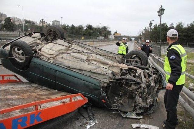 Samsun’da Otomobil Takla Attı: 1 Yaralı