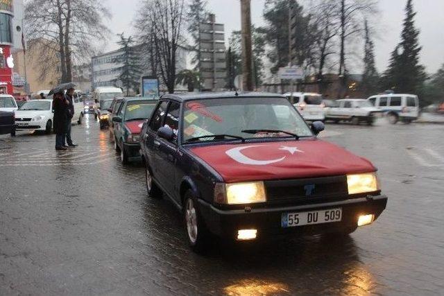 Teröre Tepki İçin Araç Konvoyu Oluşturdular