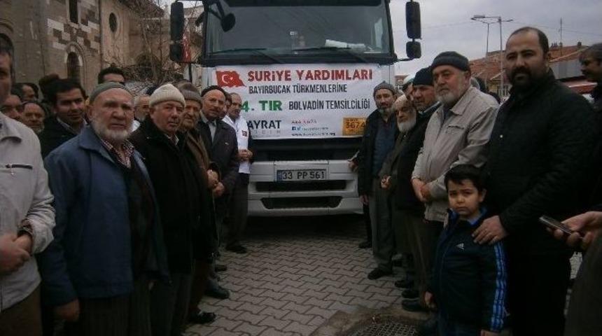 Bolvadin&rsquo;den Bayırbucak T&uuml;rkmenlerine 2 Tır Dolusu Yardım G&ouml;nderildi