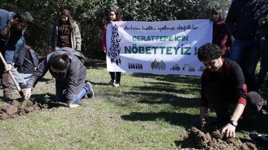 &Ouml;ğrencilerden Cerattepe&rsquo;ye Destek Eylemi