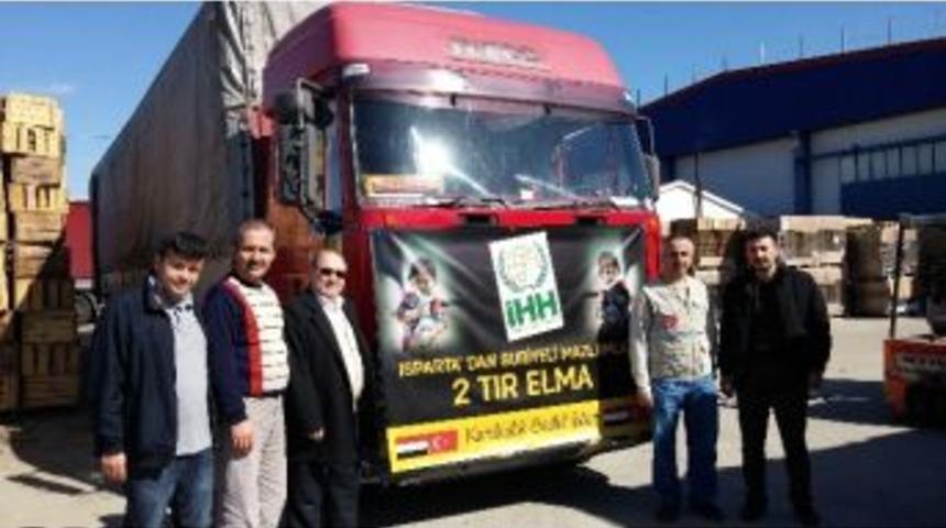 Suriyeli G&ouml;&ccedil;menlere 42 Ton Elma Yardımı