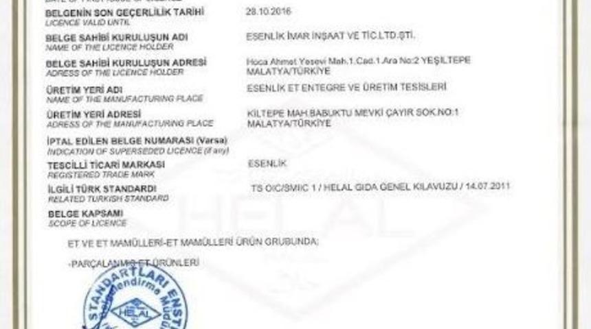 B&ouml;lgede İlk Helal Gıda Sertifikasını Nergis Aldı