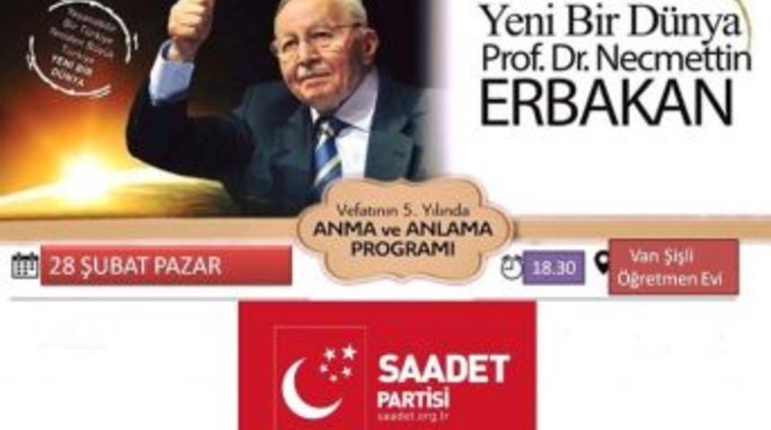 Van’da Erbakan’ı Anma Ve Anlama Programı