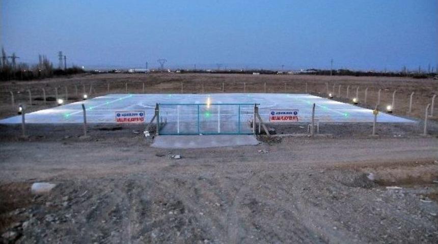 Akşehir&rsquo;e Işıklandırmalı Helikopter Pisti