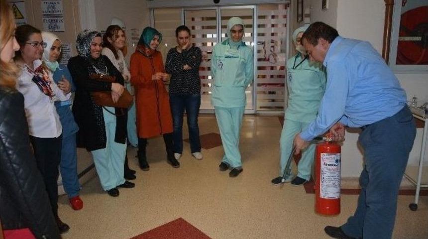 Pa&uuml; Hastanesi&rsquo;nde Yangın Tatbikatı