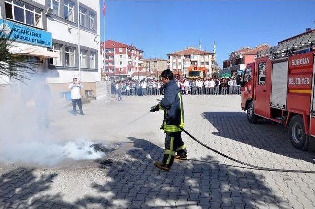 Sorgun’da Yangın Tatbikatı Gerçeğini Aratmadı