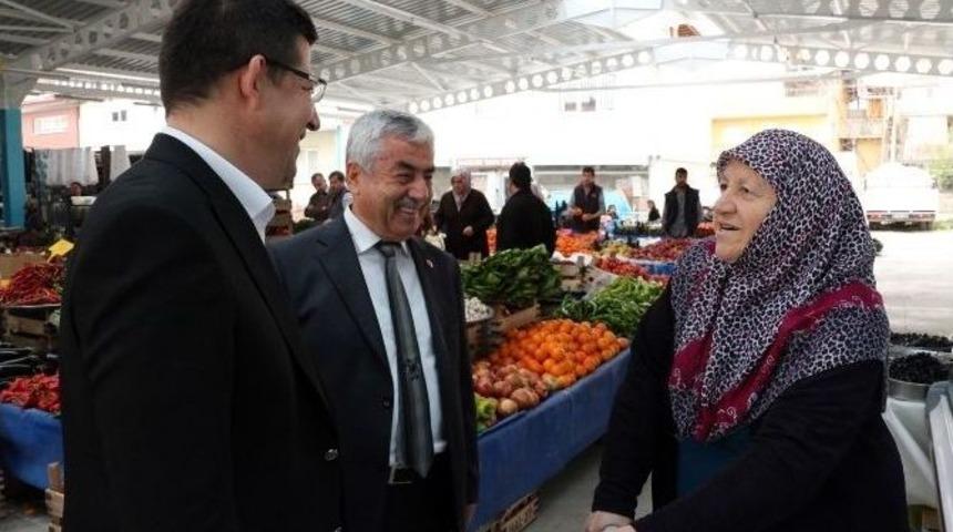 Başkan Subaşıoğlu Pazaryeri Esnafını Ziyaret Etti