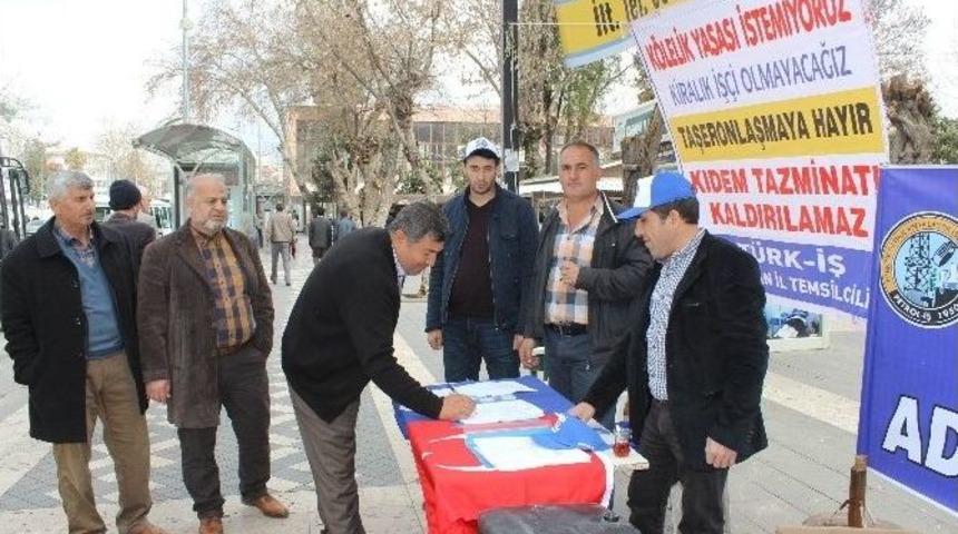 T&uuml;rk-iş Adıyaman Temsilciliği İmza Standı A&ccedil;tı