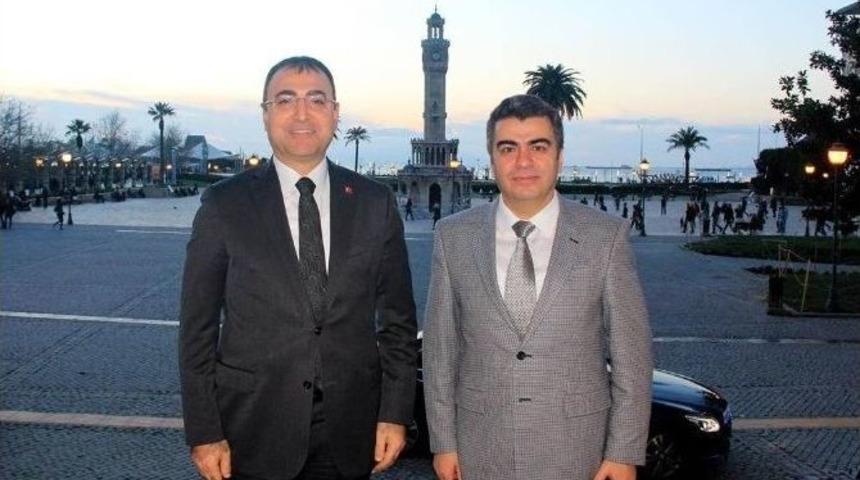 Vali Orhan D&uuml;zg&uuml;n İzmir Valisi Mustafa Toprak&rsquo;ı Ziyaret Etti