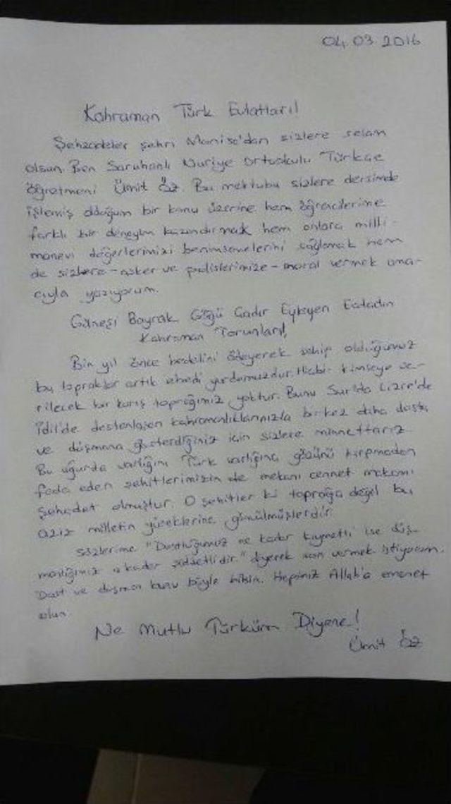 Öğrencilerden Asker Ve Polis Ağabeylerine Mektup