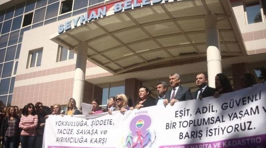 Seyhan Belediyesi&rsquo;nin Kadın &Ccedil;alışanları Eylemde