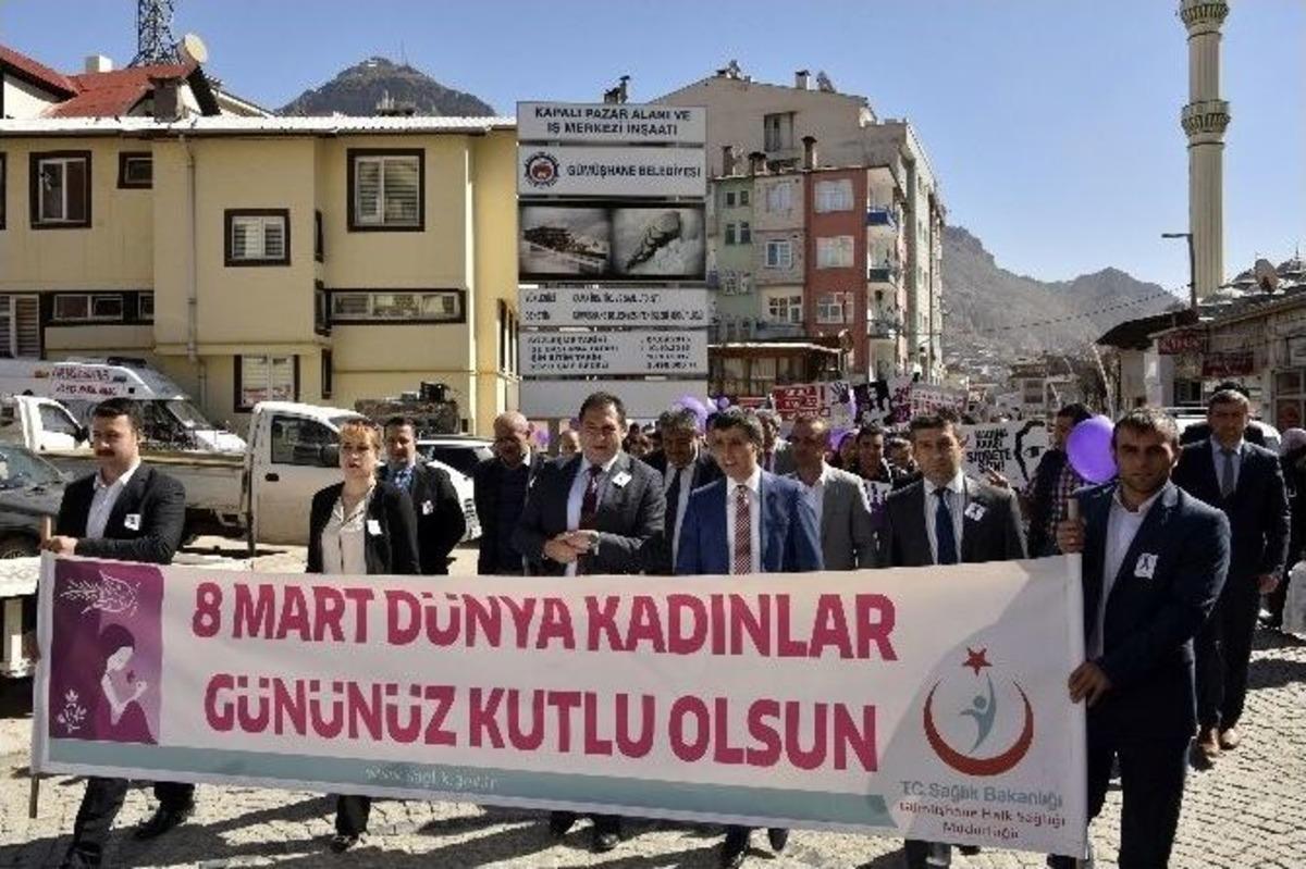 G&uuml;m&uuml;şhane&rsquo;de Kadına Şiddete Hayır Y&uuml;r&uuml;y&uuml;ş&uuml; D&uuml;zenlendi