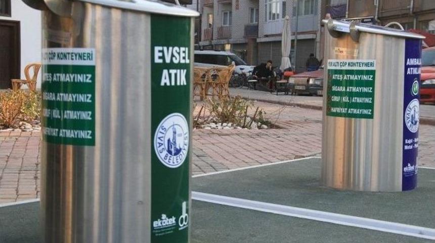 Sivas&rsquo;ta Yeraltı &Ccedil;&ouml;p Konteynerleri Yaygınlaşıyor