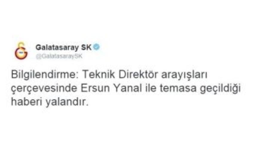Galatasaray&rsquo;dan Ersun Yanal A&ccedil;ıklaması