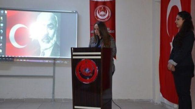 Tut İlçesinde İstiklal Marşı´nın Kabulü Ve Mehmet Akif Ersoy´u Anma Günü Etkinliği