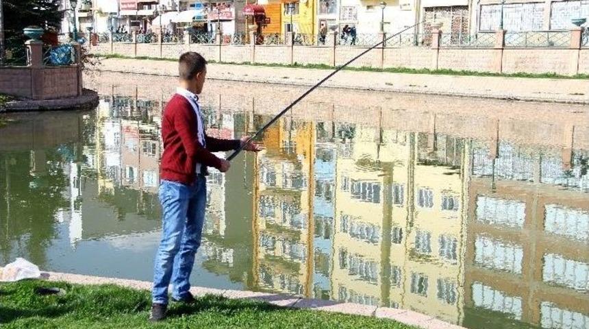 Sıcak Havanın Keyfini Balık Tutarak &Ccedil;ıkardılar