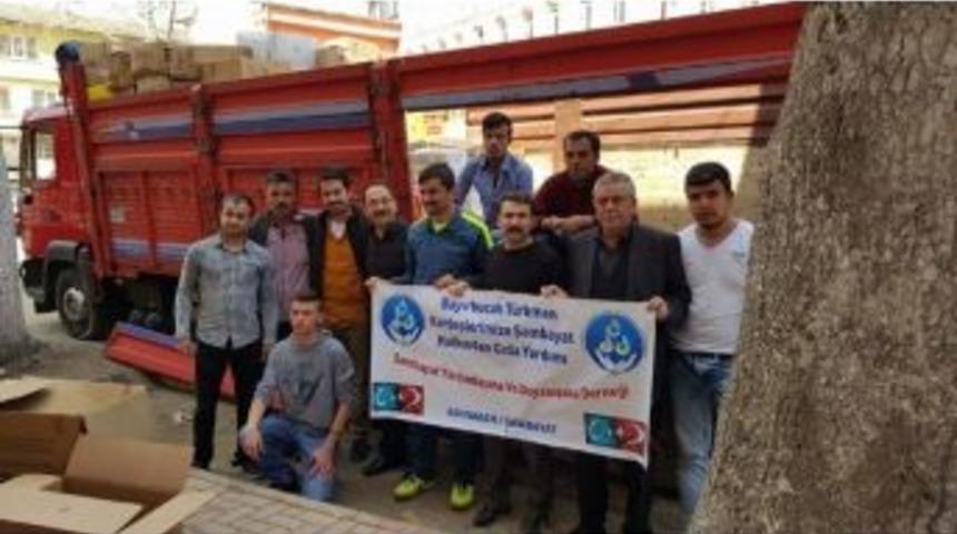 Şambayat&rsquo;tan, Bayır Bucak T&uuml;rkmenlerine Gıda Yardımı