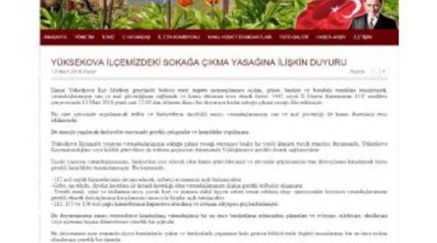 Hakkari Valiliği: "y&uuml;ksekova&rsquo;da Eczaneler Ve Fırınlar A&ccedil;ık Olacak"