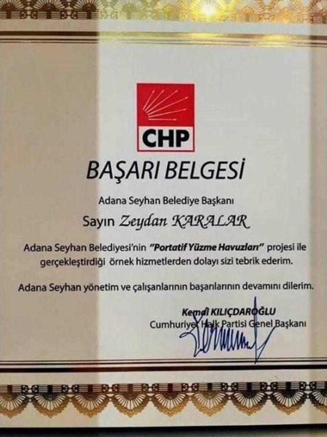 Başkan Karalar, Kılıçdaroğlu’ndan ‘başarı Ödülü’ Aldı