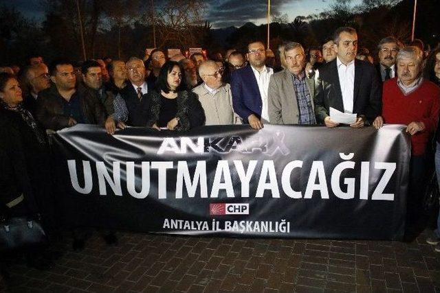 Chp Antalya İl Örgütü, Ankara’daki Terör Saldırısını Protesto Etti