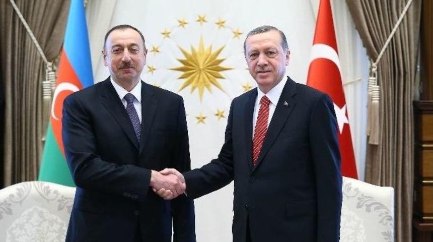 Cumhurbaşkanı Erdoğan, Azerbaycan Cumhurbaşkanı Aliyev İle G&ouml;r&uuml;şt&uuml;