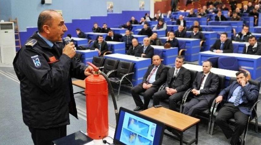 &Ouml;zel Halk Otob&uuml;s&uuml; &Ccedil;alışanlarına Yangın Eğitimi