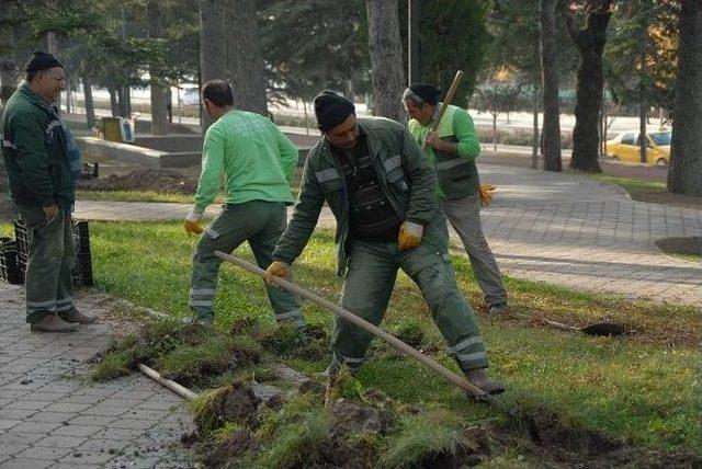 Çorum Belediyesi Parkları Bahara Hazırlıyor