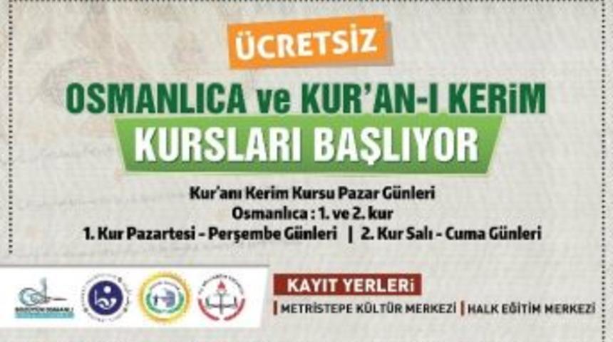 Boz&uuml;y&uuml;k&rsquo;te Kur&rsquo;an-ı Kerim Ve Osmanlıca Kursları Başlıyor
