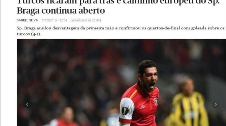 Portekiz Basınından Braga&rsquo;ya &Ouml;vg&uuml;