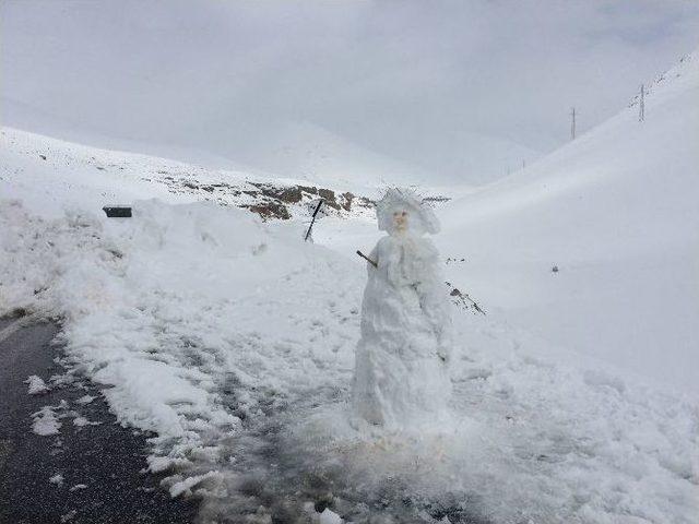 Zamanlarını Boşa Hacamamak İçin Kardan Adam Yaptılar