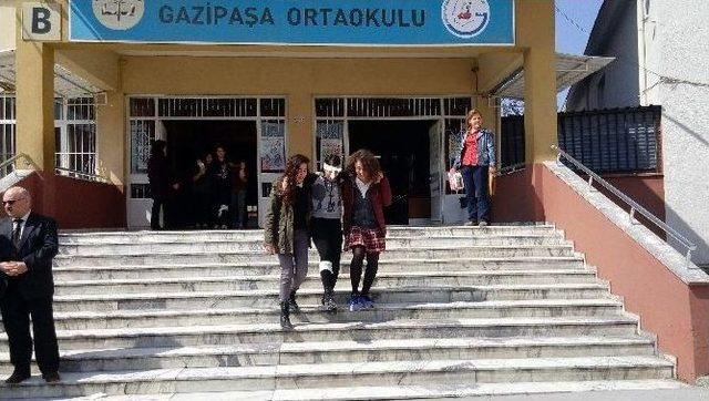 Gazipaşa Ortaokulu’nda Deprem Ve Tehliye Tatbikat