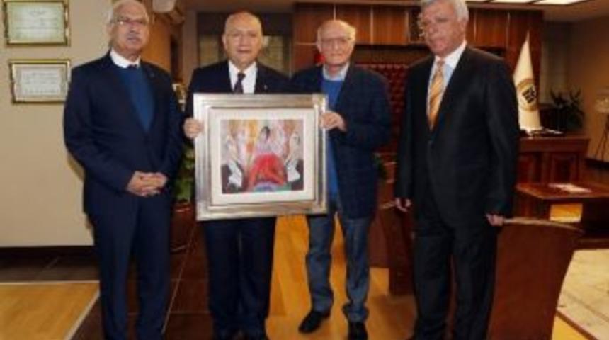 Ressam Ayaz&rsquo;dan Başkan Yaşar&rsquo;a Hediye Tablo