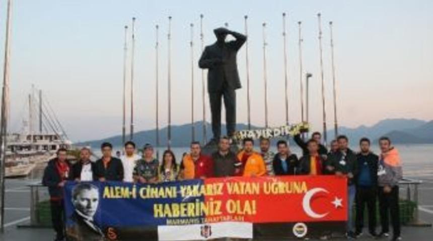 Marmaris&rsquo;te 3 B&uuml;y&uuml;klerin Taraftarı Ter&ouml;r İ&ccedil;in Toplandı