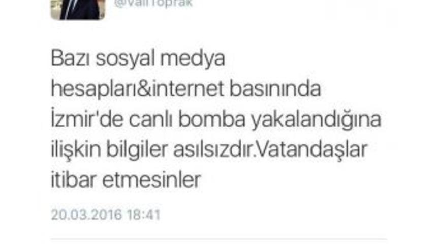İzmir Valisi Toprak&rsquo;tan Canlı Bomba A&ccedil;ıklaması