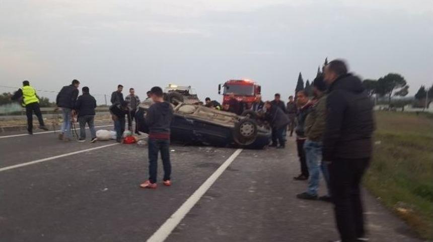 Manisa&rsquo;da Otomobil Takla Attı: 5 Yaralı