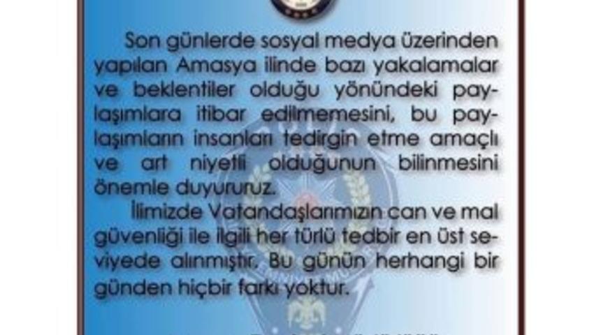 Amasya Polisi Uyardı