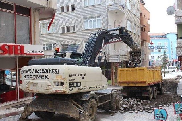 Sungurlu Belediyesinden Parke &Ccedil;alışması 1