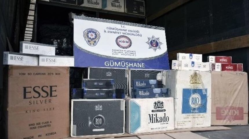 G&uuml;m&uuml;şhane&rsquo;de 190 Bin Paket Ka&ccedil;ak Sigara Ele Ge&ccedil;irildi