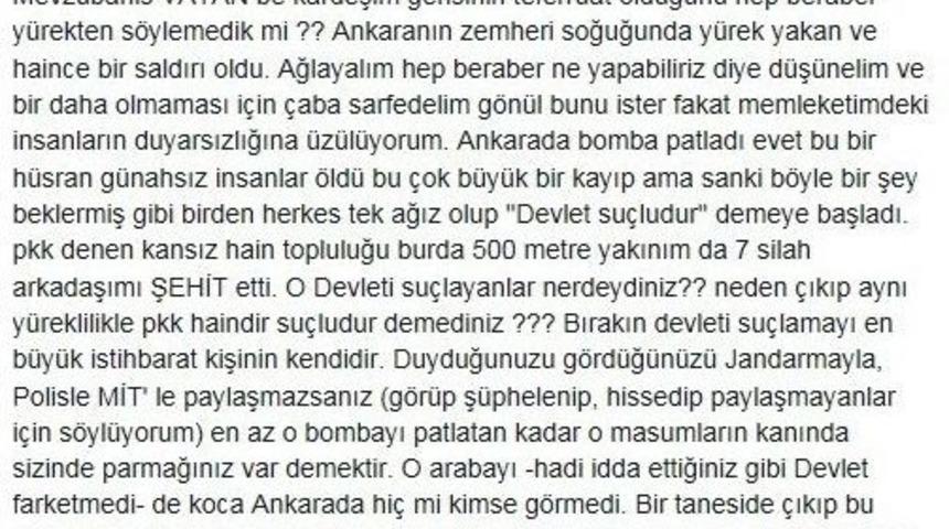 Bayburtlu Şehit Astsubay &Uuml;st&ccedil;avuş Bir Hafta &Ouml;nce Sosyal Medyadan İşte B&ouml;yle Mesaj Vermişti