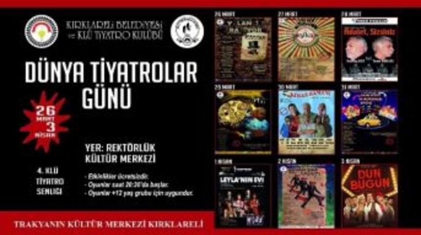 Kırklareli&rsquo;nde D&uuml;nya Tiyatrolar G&uuml;n&uuml; &ldquo;tiyatro Şenliği&rdquo; İle Kutlanacak