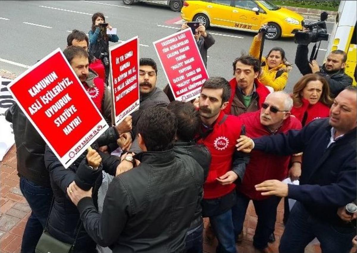 Beşiktaş&rsquo;ta Taşeron İş&ccedil;i Eylemine Polis M&uuml;dahalesi